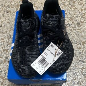 Adidas Kids Black and Gray Sneakers